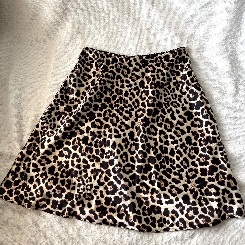 Altar’s State leopard print slip skirt